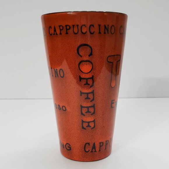 Pfaltzgraff Basics Latte Mugs Burnt Orange Dark Red Tall Coffee Mugs - Picture 4 of 10